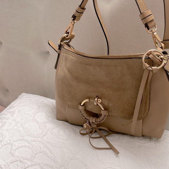 See by Chloe Joan Shoulder/Crossbody Bag Suede/Leather Tan - Picture 13 of 16